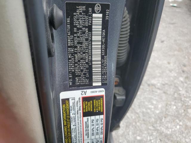 4T1BK3DBXBU379502 - 2011 TOYOTA AVALON BASE 石墨色 照片 12