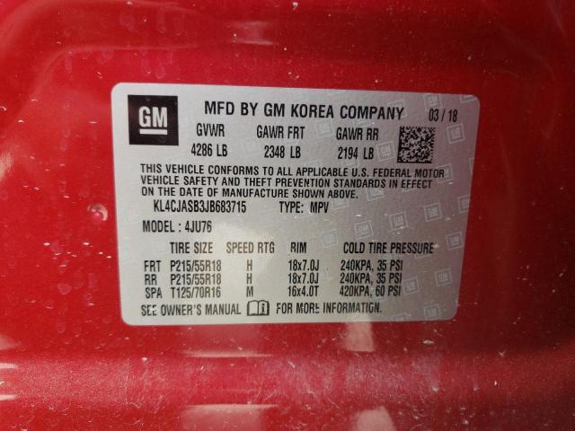 KL4CJASB3JB683715 - 2018 BUICK ENCORE PREFERRED 勃艮第红 照片 13
