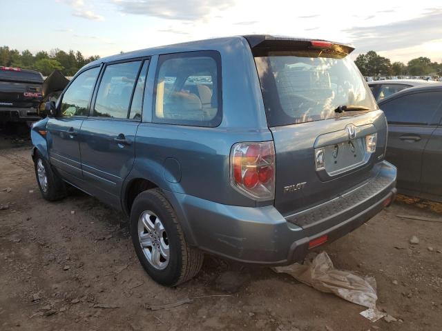 5FNYF18147B008909 - 2007 HONDA PILOT LX BLUE photo 2