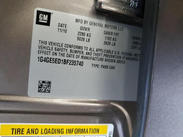 1G4GE5ED1BF235740 - 2011 BUICK LACROSSE CXS Շագանակագույն լուսանկար 13