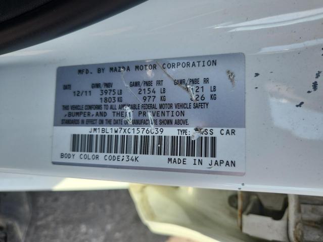 JM1BL1W7XC1576039 - 2012 MAZDA 3 I WHITE photo 12