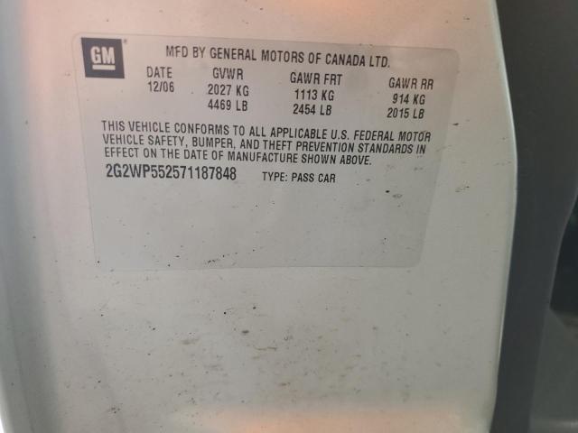 2G2WP552571187848 - 2007 PONTIAC GRAND PRIX 银色 照片 12