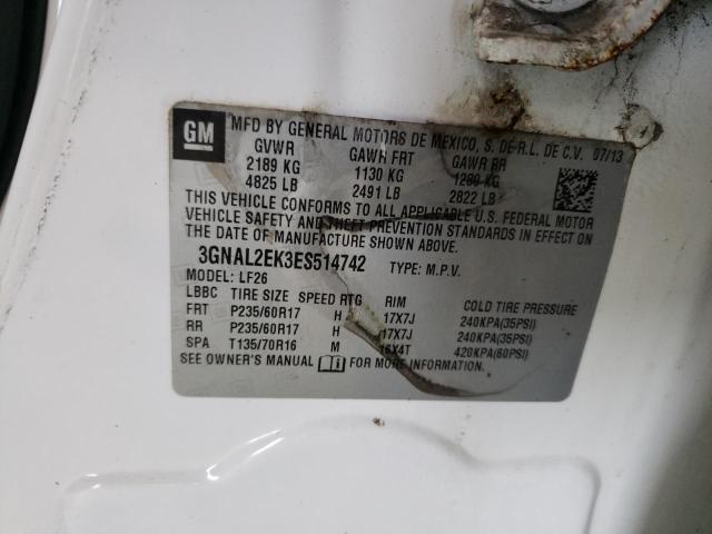 3GNAL2EK3ES514742 - 2014 CHEVROLET CAPTIVA LS 白色 照片 13