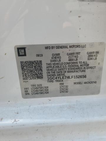 1GC4YLE74LF152656 - 2020 CHEVROLET SILVERADO K2500 HEAVY DUTY WHITE photo 12