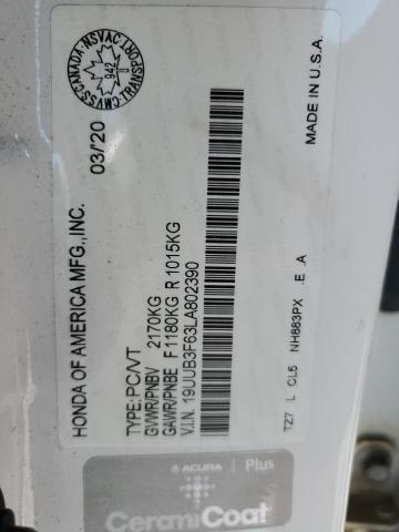 19UUB3F63LA802390 - 2020 ACURA TLX TECHNOLOGY WHITE photo 13