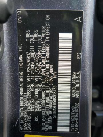 5TDZA3EH5DS035768 - 2013 TOYOTA HIGHLANDER BASE Boz foto 14