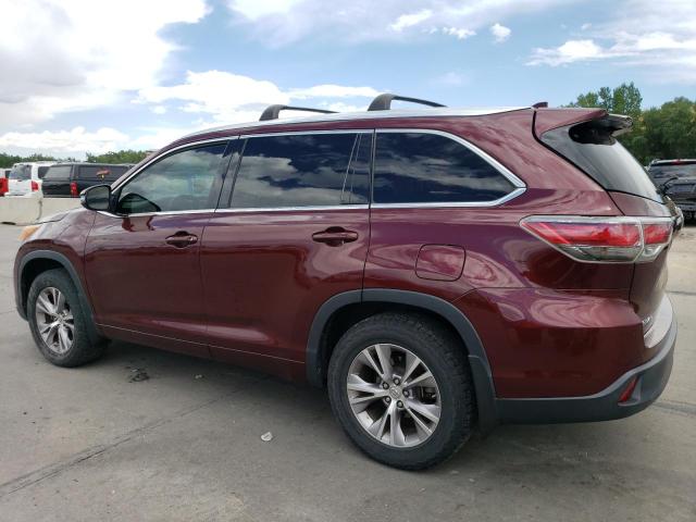 5TDJKRFHXES010930 - 2014 TOYOTA HIGHLANDER XLE MAROON photo 2
