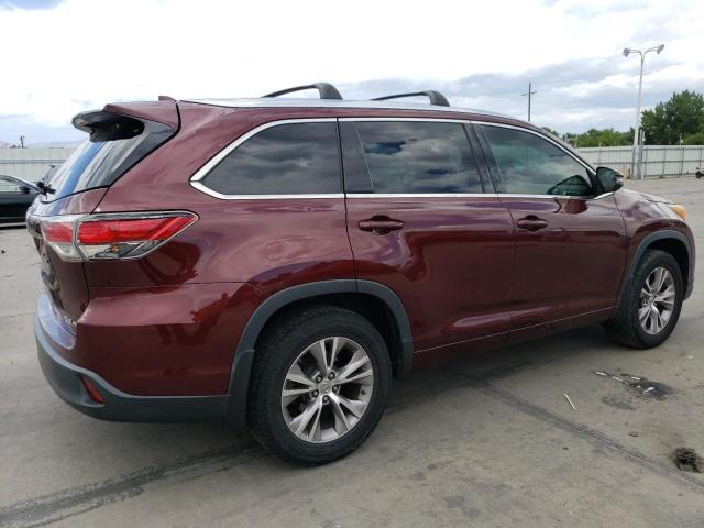 5TDJKRFHXES010930 - 2014 TOYOTA HIGHLANDER XLE MAROON photo 3