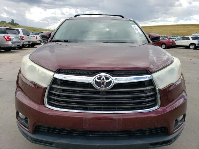 5TDJKRFHXES010930 - 2014 TOYOTA HIGHLANDER XLE MAROON photo 5