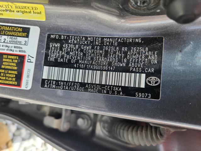 4T1BF1FK9GU596147 - 2016 TOYOTA CAMRY LE GRAY photo 12