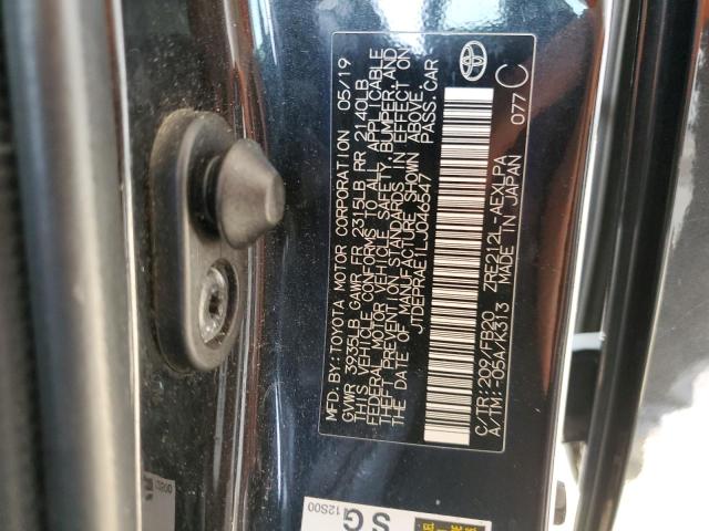 JTDEPRAE1LJ046547 - 2020 TOYOTA COROLLA LE BLACK photo 12