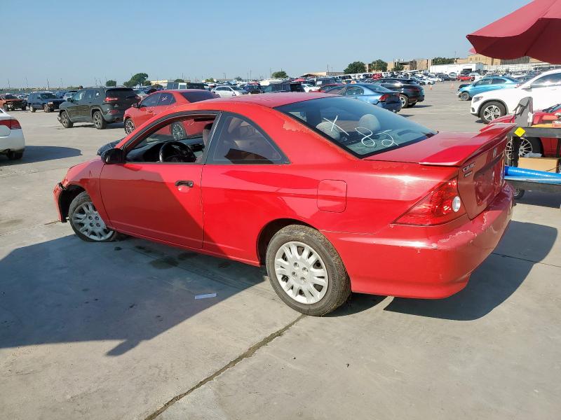 1HGEM22145L067011 - 2005 HONDA CIVIC DX VP წითელი ფოტო 2