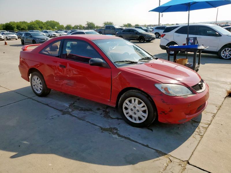 1HGEM22145L067011 - 2005 HONDA CIVIC DX VP წითელი ფოტო 4