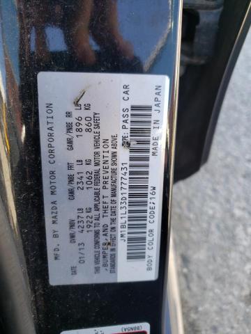 JM1BL1L33D1777431 - 2013 MAZDA SPEED 3 BLACK photo 12