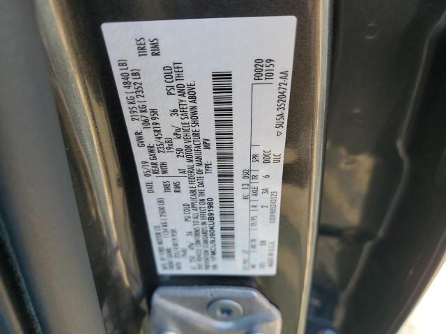 1FMCU9J90KUB91980 - 2019 FORD ESCAPE TITANIUM ნაცრისფერი ფოტო 13