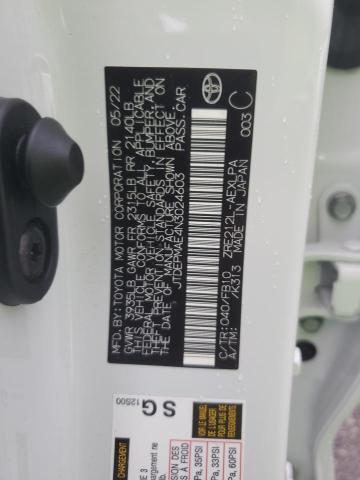 JTDEPMAE4N3024603 - 2022 TOYOTA COROLLA LE WHITE photo 12