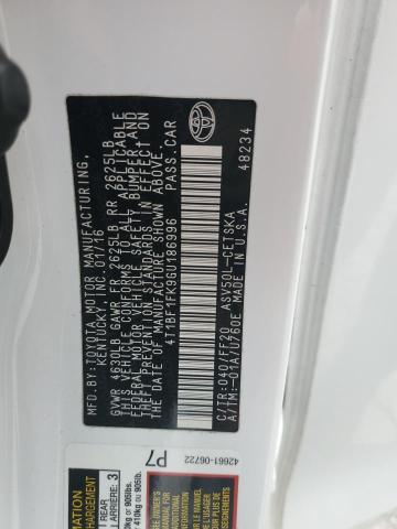 4T1BF1FK9GU186996 - 2016 TOYOTA CAMRY LE WHITE photo 13