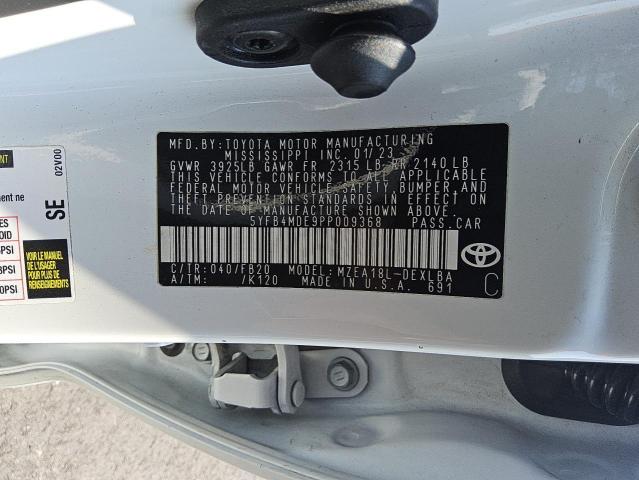 5YFB4MDE9PP009368 - 2023 TOYOTA COROLLA LE WHITE photo 12