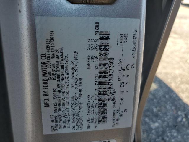 3FA6P0H73KR272400 - 2019 FORD FUSION SE SILVER photo 13