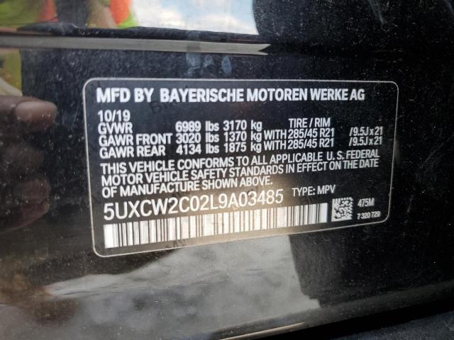 5UXCW2C02L9A03485 - 2020 BMW X7 XDRIVE40I BLACK photo 13