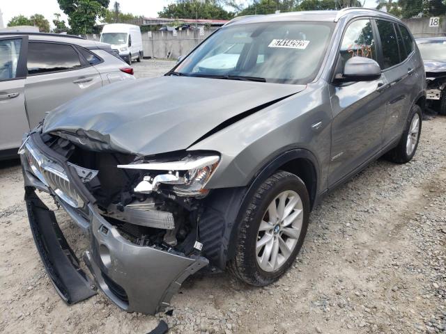 5UXWX9C33H0T20472 - 2017 BMW X3 XDRIVE28I GRAY photo 1