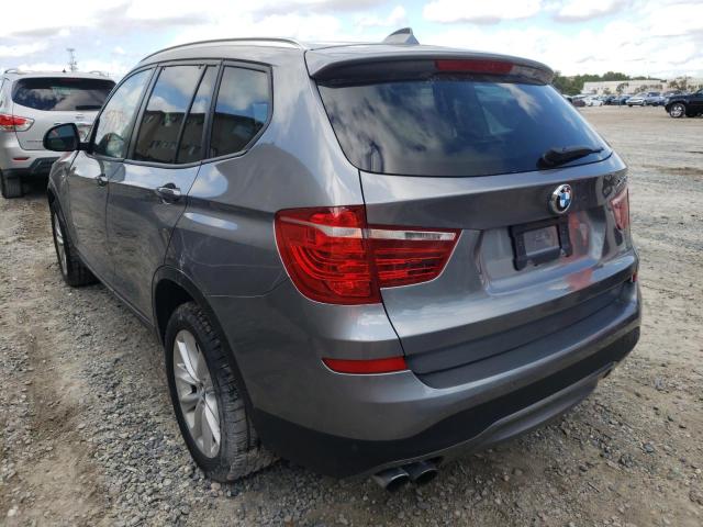 5UXWX9C33H0T20472 - 2017 BMW X3 XDRIVE28I GRAY photo 2