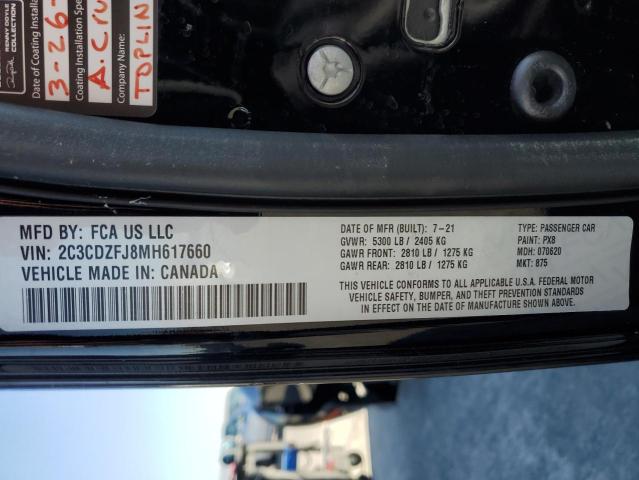 2C3CDZFJ8MH617660 - 2021 DODGE CHALLENGER R/T SCAT PACK BLACK photo 12