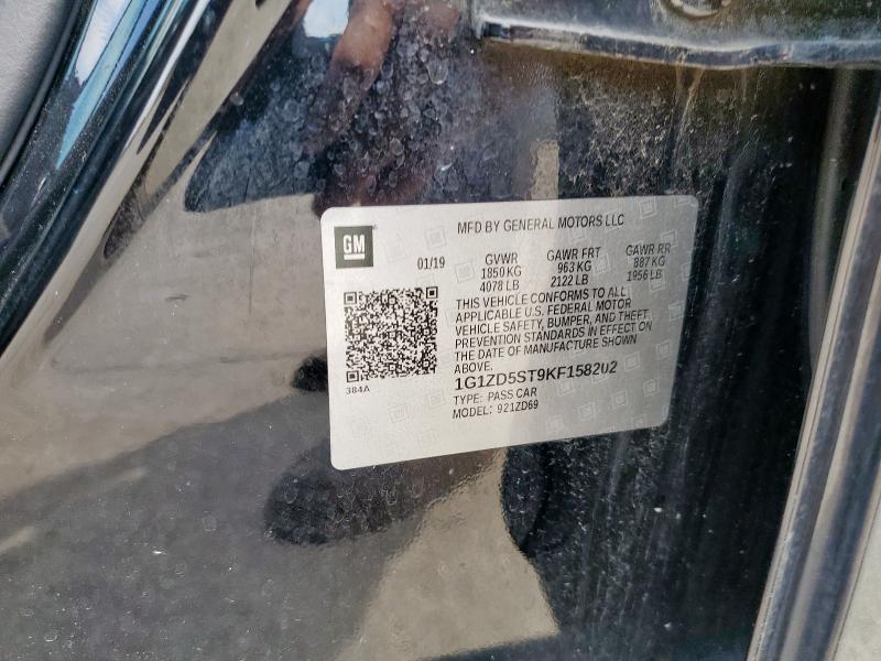 1G1ZD5ST9KF158202 - 2019 CHEVROLET MALIBU LT BLACK photo 12