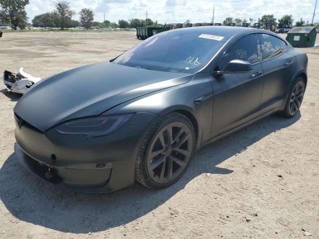 5YJSA1E56MF429117 - 2021 TESLA MODEL S Negro foto 1