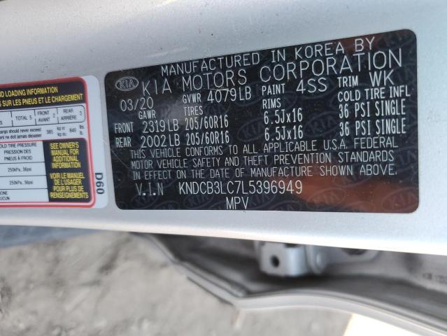 KNDCB3LC7L5396949 - 2020 KIA NIRO LX SILVER photo 14