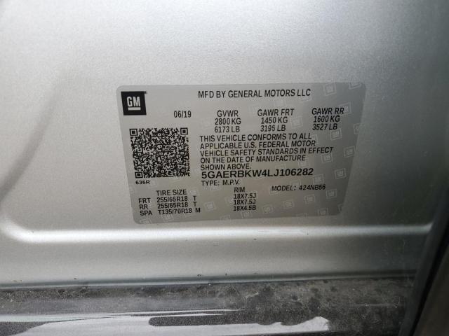 5GAERBKW4LJ106282 - 2020 BUICK ENCLAVE ESSENCE ვერცხლისფერი ფოტო 14