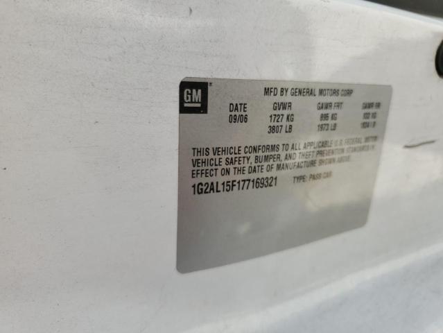 1G2AL15F177169321 - 2007 PONTIAC G5 Blanc photo 12