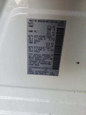 5N1DR2MN5HC666611 - 2017 NISSAN PATHFINDER S 白色 照片 10