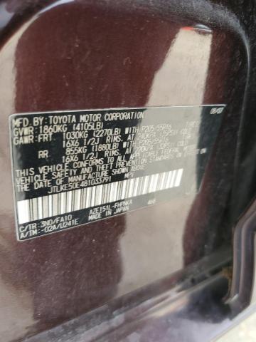 JTLKE50E481033791 - 2008 TOYOTA SCION XB 栗色 照片 13