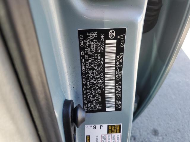 JTDKN3DU9C1535464 - 2012 TOYOTA PRIUS TEAL photo 12