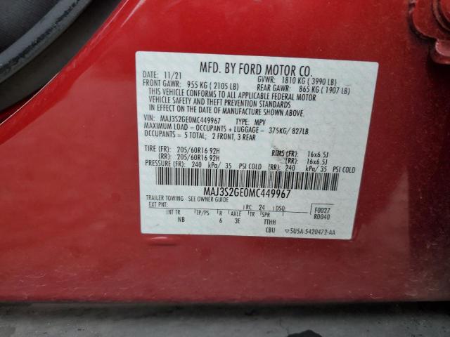 MAJ3S2GE0MC449967 - 2021 FORD ECOSPORT SE Կարմիր լուսանկար 14