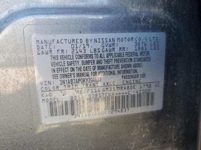 3N1AB7AP0KY294837 - 2019 NISSAN SENTRA S ნაცრისფერი ფოტო 24