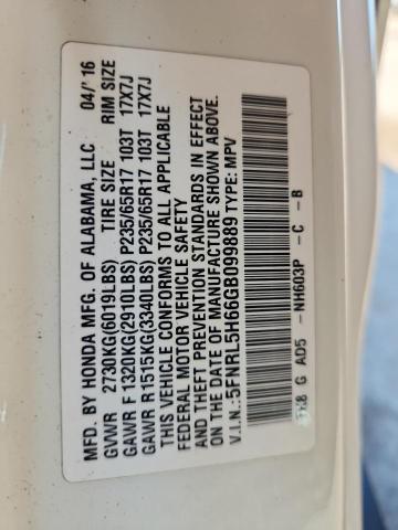 5FNRL5H66GB099889 - 2016 HONDA ODYSSEY EXL WHITE photo 13