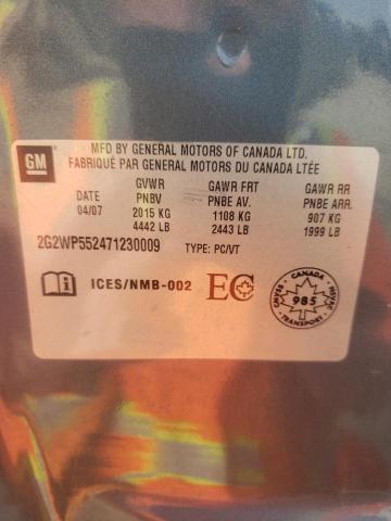 2G2WP552471230009 - 2007 PONTIAC GRAND PRIX 灰色 照片 12