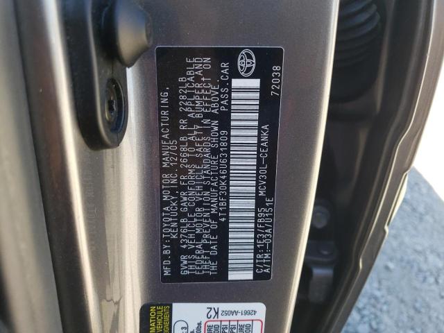 4T1BF30K46U631809 - 2006 TOYOTA CAMRY LE GRAY photo 12
