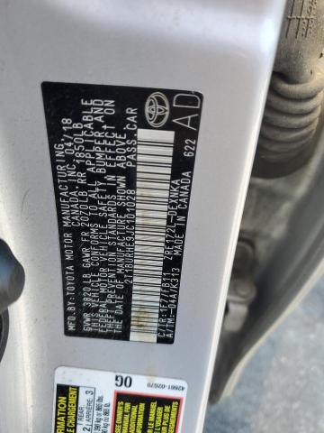 2T1BURHE9JC101028 - 2018 TOYOTA COROLLA L ვერცხლისფერი ფოტო 12