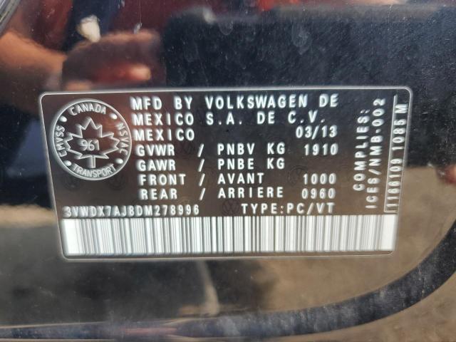 3VWDX7AJ8DM278996 - 2013 VOLKSWAGEN JETTA SE Negro foto 12