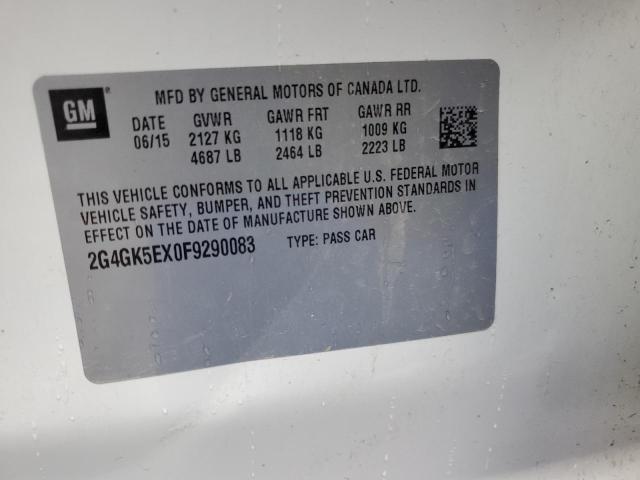 2G4GK5EX0F9290083 - 2015 BUICK REGAL 白色 照片 12