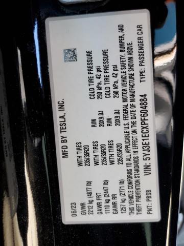 5YJ3E1ECXPF604884 - 2023 TESLA MODEL 3 黑色 照片 12