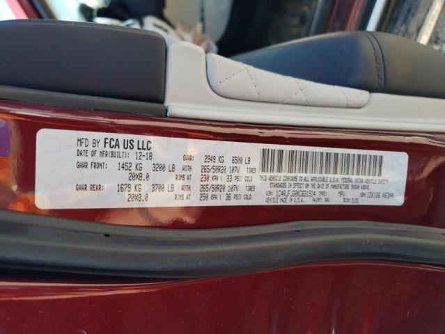 1C4RJFJG0KC631514 - 2019 JEEP GRAND CHER SUMMIT 勃艮第红 照片 14