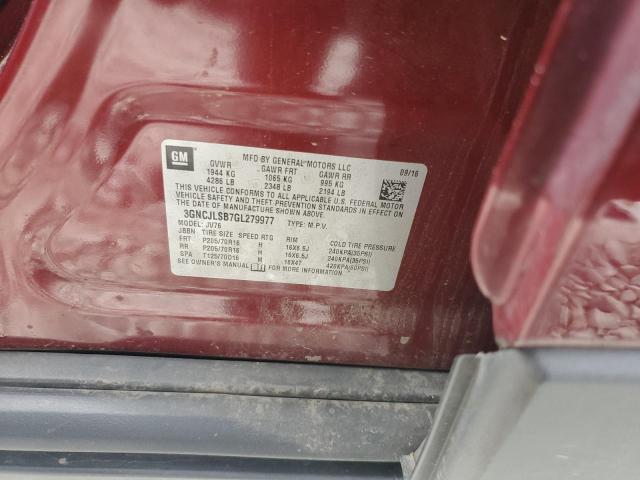 3GNCJLSB7GL279977 - 2016 CHEVROLET TRAX 1LT BURGUNDY photo 13