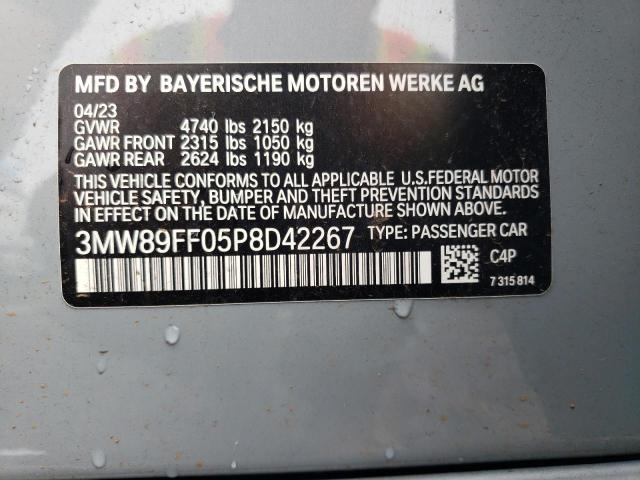 3MW89FF05P8D42267 - 2023 BMW 330XI GRAY photo 12