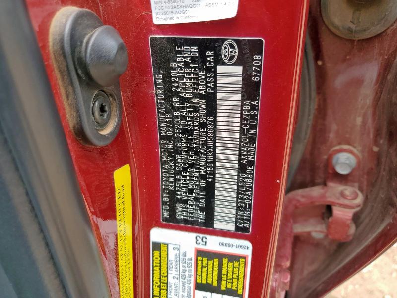 4T1B61HKXJU586876 - 2018 TOYOTA CAMRY XSE Qırmızı foto 12