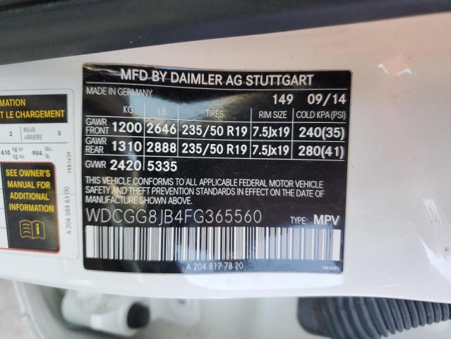 WDCGG8JB4FG365560 - 2015 MERCEDES-BENZ GLK 350 4MATIC WHITE photo 13