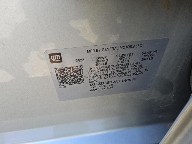 1G1ZD5ST2NF140645 - 2022 CHEVROLET MALIBU LT SILVER photo 12